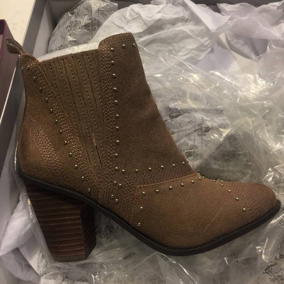 Fergie Shoes - Brand new Taupe Suede Studded Dina Bootie